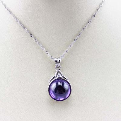 China Women Jewelry 12mm Round Amethyst Cubic Zircon Pendant Enhancer (YAQ002) for sale