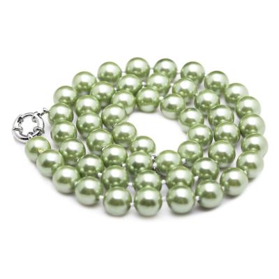 China Luxury Luster Green Round 10mm Shell Pearls Necklace 22 inches(N10628) for sale