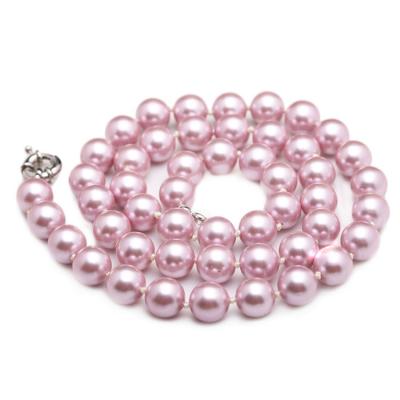 China Luxury Luster Purple Round 10mm Shell Pearls Necklace 22 inches (N10633) for sale