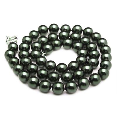 China Luxury Luster Black Round 10mm Shell Pearls Necklace 22 inches (N10736) for sale