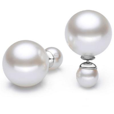 China Double-faced Pearl Double Pearl Beads Stud Earring (EEPEARL02) for sale