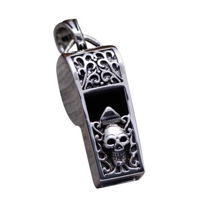 China Women Men Necklace Sterling Silver Skeleton Whistle Charm Pendant Wheat Chain (N808061) for sale