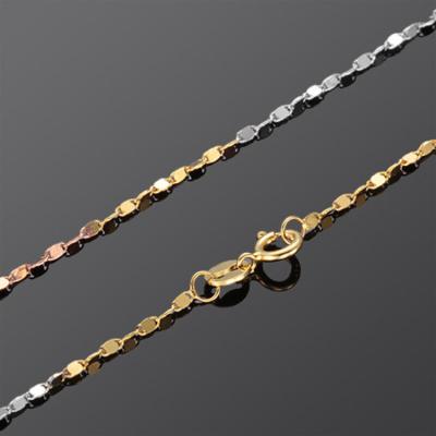 China 18K Yellow  Rose White Tone Gold Twist Link Chain Necklace  18 inches (NG0110) for sale