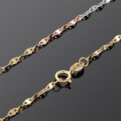 China 18K Yellow Gold  Rose Gold White Gold Three Tone Chain Women Necklace (NG0111) for sale