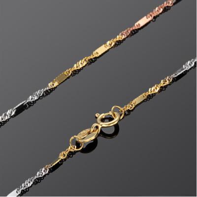 China Fine Jewelry 18K White Rose Yellow Tone Gold Chain Necklace for Women (NG0116) for sale