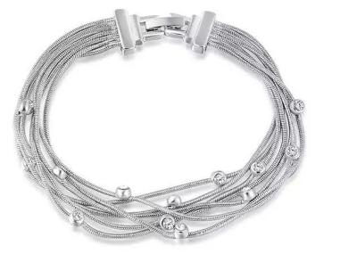 China (B-123) Fashion Design Rhodium Plated Link Chain Bangel Bracelet for Women Gift for sale