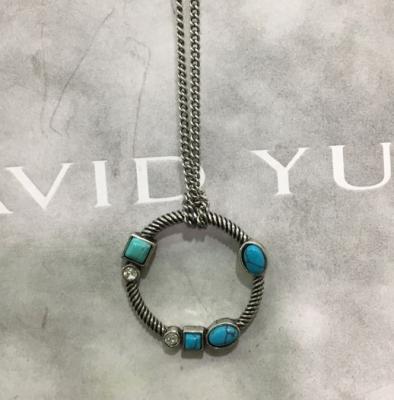 China (N-99) Fashion Rhodium Plated Turquoise Charm Pendant Necklace for  Women for sale