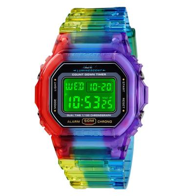 China 1622 Jam Tangan Colorful Light Lady Sport Watch Digital Wrist Watch Electronic Girls Watches for sale