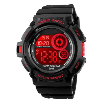 China Funny Digital Watch Led Red Light Watches Reloj Sport Men Cheap Color Changing Watch Waterproof 1222 for sale