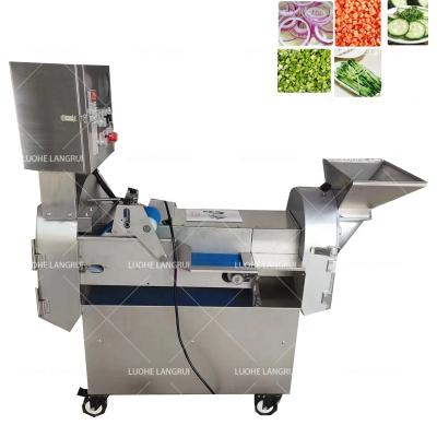 China Cutting Adjustable Vertical Size Stainless Steel Fruit Cabbage Potato Slicer Industrial Multifunctional Onion Cutter Vegetable Cutter With Conveyor for sale