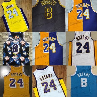 China Anti-Bacterial Hot Sale Hight Quality #24 Kobe Bryant #8 Style #2 Gian #23 James Stitched Customized Embroidered Original Basketball Jersey for sale