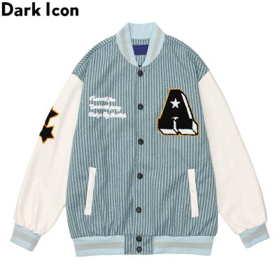 China Five Star Embroidery Plus Size Baseball Jackets Gray Blue Towel Autumn Streetwear Men Jacket Wool for sale