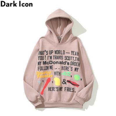 China Regular Size Letters Printed Hooded Man Autumn Pullover Hip Hop Fleece Mens Hoodie Sweatshirts for sale