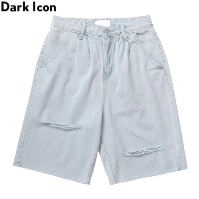 China Casual Ripped Denim Shorts Mens Summer Straight Heavy Wash Mens Shorts for sale