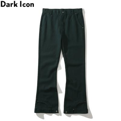 China Plus Size Plain Flare Pants Mens Fashion Full Length Pants Man Black Street Green for sale