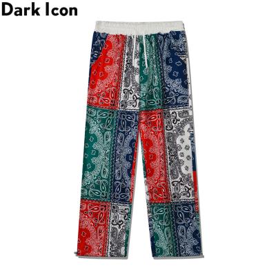 China Print Plus Size Paisley Hip Hop Pants Men Women Straight Drawstring Waist Joggers Bandana Pants for sale