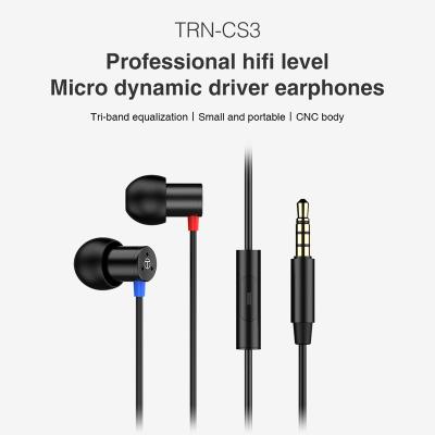 China In-Ear TRN CS3 1DD Dynamic In Ear Earphone, Metal Cover Earphone, Bass Stereo Earbuds for sale