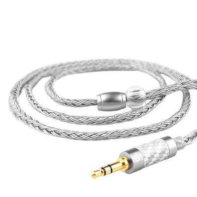 China For TRN Earphone T2 16 Core Earphone Silver Cable Plated HIFI MMCX/2 Pin Connector For TRN V80 V90 V10 V60 Plug Rise Cable 3.5/2.5/4.4mm for sale