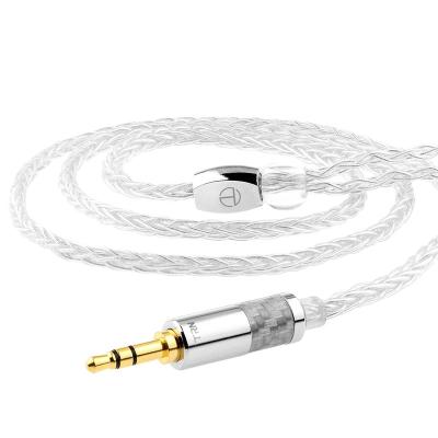 China For TRN Earphone T3 8 Core Pure Silver Cable 2.5/3.5MM With MMCX/2 PIN Connector Upgraded Cable Earphones Cable For TRN V90 V80 V10 BA5 ST1 for sale