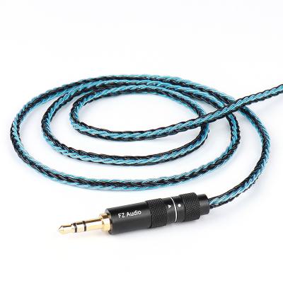 China For Silver Plated HIFI MMCX/2 Pin Connector For TRN V80 KZ EDX ZSA ZS10 C Pro 8 Core Earphone FZ F2 Rise Cable 3.5/2.5/4.4mm Plug for sale