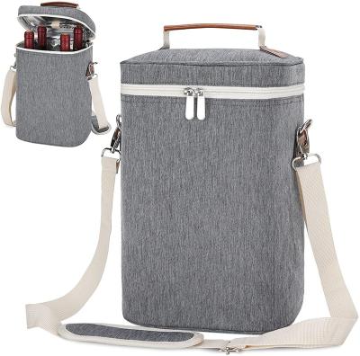 China 4 Bottle Insulated Insulated Wine Tote Wine Carrier Bag, Adjustable Shoulder Strap Travel Padded Wine Cooler for sale