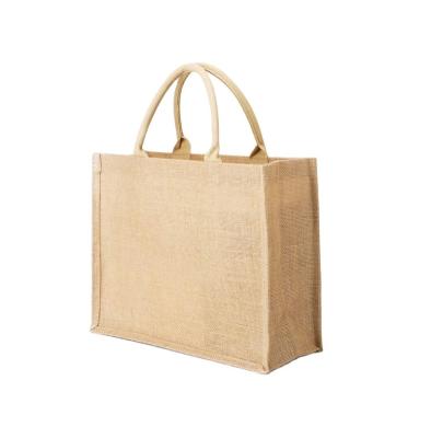 China Multifunctional Large Burlap Reusable Burlap Gift Favors Bag With Handles Empty Totes Bulk For Grocery for sale