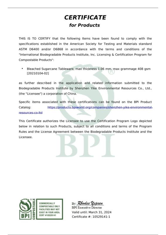 BPI - Shenzhen Yike Environmental Resources Co., Ltd.