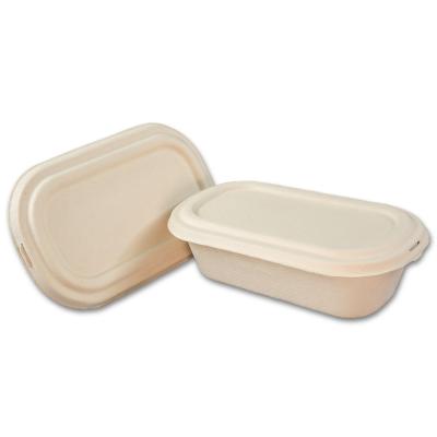 China Soak proof/Mmicrowave safe/Cut Resistant Compostable Salad Bowls 850Ml Disposable Take Out Biodegradable Sugarcane Bagasse Bento Food Packing Box for sale