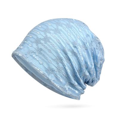 China Wholesale Breathable Women's Thin Stretch Skull Slouchy Loose Beanie Hat Covers Summer Sleep Sleep Cap Turban Headwear for sale