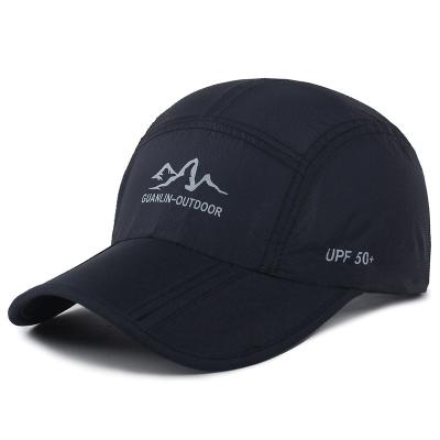 China The People's Men's Run Hat Folding Outdoor Cap Design UPF 50+ Sun Protection Unstructured Sports Hats For Women And Men for sale