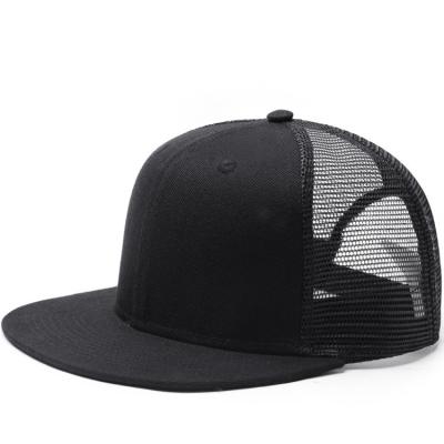 China JOINT Wholesale Custom Embroidered Blank Logo 6 Panel Bill Trucker Cap Mesh Snapback Flat Brim Hip Hop Hat for sale