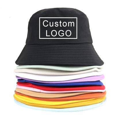 China Custom Reversible Basin Bucket Hat Fisherman Logo Embroidery Designer Man Women Sun Protection Summer Double Side Plain Cotton Sun Visor for sale