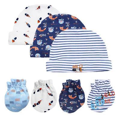 China Al mayer por d'Al mayer warm winter baby hats beanie lovely baby hats baby beanie cap and gorras newborn cotton printed mittens wholesale COMMON for sale