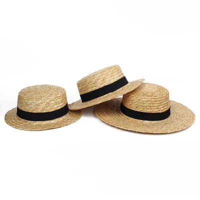 China Straw Skimmer Wheat Straw Woven Travel Umbrella Sun Hat Flat Surface Fish Women Men Brim Straw Hats Character Sombreros de Paja Large for sale