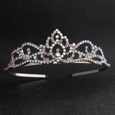 China Classic Wedding Gift Free Keepsakes For Guests Crystal Rhinestone Crown Little Girls Silver for sale