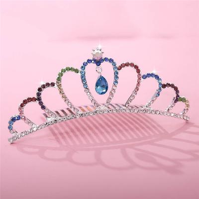 China Wholesale K027 Fashionable Elegant High Quality Children Crown Popular Crystal Ballet Birthday Party Girls Shiny Tiara for sale