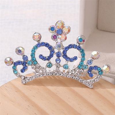 China K016 Babies' Tiara Crown Clear Stone Hairband Fashionable Elegant Little Kids Flower Crown Party Accessories Jewelry for sale