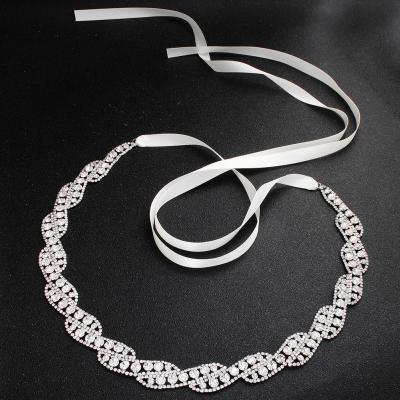 China Diamond Stone Belts Claw Chain Rhinestone Trim Wedding Dress Sash Classical Cruciform Rhinestones Wedding Dress Belt for sale