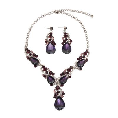 China CLASSIC Fashion Wedding Crystal Jewelry Sets Women Accessories Jewelry Sets Necklace Earring for sale