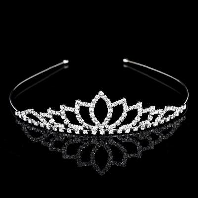 China Fashionable Stylish High Quality Crystal Kids Hair Accessories Silver Shine Rhinestone Children Hair Band for sale