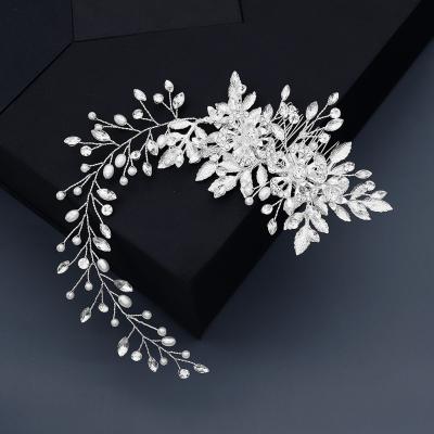 China Luxury Hair Jewelry Handmade Flower Pattern Shine Very Crystal Diamond Headband For Woman Wedding Dress Accessory Crown for sale