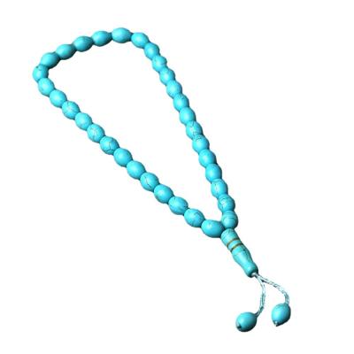 China Wholesale CLASSIC Most Popular Islamic Beaded Necklace Turquoise Rosary Muslim Prayer Beads Necklace for sale