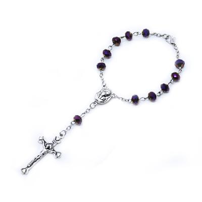 China Religious Crystal Rosary Bracelet Virgin Mary Catholic Holy Prayer Rosary Cross Bracelet and Beads Bracelet Rosary for sale