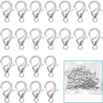 China Wholesale DIY Jewelry Accessory Chain Clasp Sterling Silver Plated Lobster Clasp Jewelry End 12mm Tall for sale