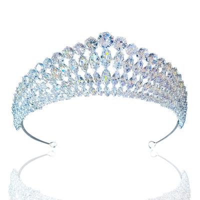 China Elegant Fashionable Most Popular Style Diamond Queen Tiaras Crown Crystal Tiara For Wedding Pageant Hair Luxury Bridal Accessories for sale