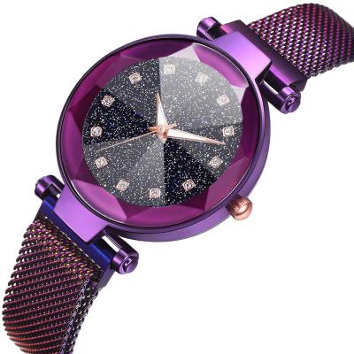 China Starry Magnet Milan Mesh Belt Fashion Wristwatch Wholesale High Quality Woman Sky Watch Quartz Round Watches Luxury Watch for sale