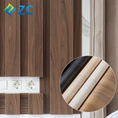 China ZHICAI Design Traditional Modern Custom Wooden Peel and Stick Wallpaper Rolls Film Decorative Wood Contact Paper for sale