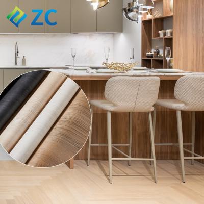 China ZHICAI Traditional Waterproof Self Adhesive Wooden Cork Wallpaper Roll Print Contact Decorative Film For Furniture Panel for sale