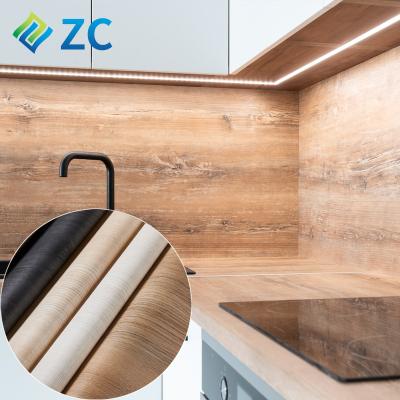 China ZHICAI Wood Grain Self Adhesive Furniture Film 3D Decorative Wallpaper Sticker Roll Peel and Stick Contact Paper for Sideboards for sale