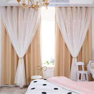 China 2019 Blackout Polyester Hotel Quality Blackout Ready Made Solid Curtains for sale